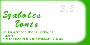 szabolcs bonts business card